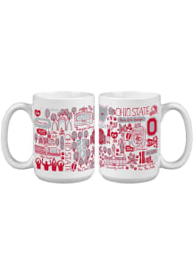 Ohio State Buckeyes 15oz Julia Gash Ceramic Mug - White