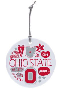 Ohio State Buckeyes Julia Gash Ornament - White