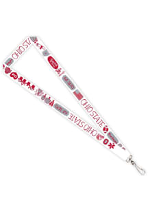 Ohio State Buckeyes Julia Gash Satin Lanyard - White