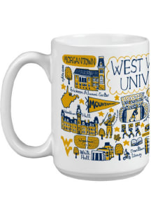 West Virginia Mountaineers 15oz Julia Gash Ceramic Mug - Navy Blue