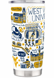 West Virginia Mountaineers Julia Gash Stainless Steel Tumbler - Navy Blue