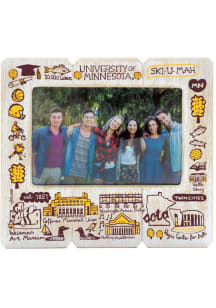 Minnesota Golden Gophers Julia Gash 4x6 inch Distressed Wood Picture Frame - Maroon