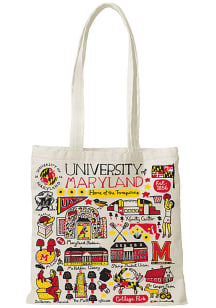 Maryland Terrapins Red Julia Gash Natural Canvas Slim Tote