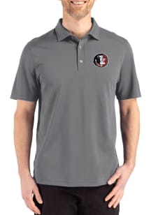 Cutter and Buck Florida State Seminoles Mens Graphite Vault Advantage Refresh Short Sleeve Polo