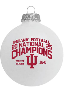 Indiana Hoosiers 3.25 Inch 2025 Perfect Season Nat Champ Ornament - White