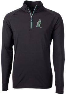 Cutter and Buck Michigan State Spartans Mens Black Adapt Knit Long Sleeve Qtr Zip Pullover