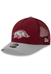 New Era Arkansas Razorbacks Cardinal DL25 JR Trucker 9FORTY M Crown Youth Adjustable Hat