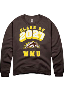 Summit Sportswear Western Michigan Broncos Mens Brown Class of 2027 Long Sleeve Crew Sweatshirt