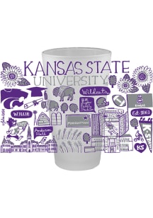 K-State Wildcats Julia Gash 16 oz Frosted Pint Glass - Purple