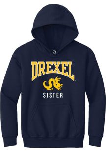 Summit Sportswear Drexel Dragons Youth Navy Blue Sister Long Sleeve Hoodie
