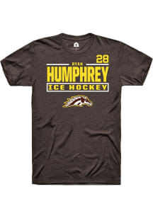 Ryan Humphrey Western Michigan Broncos Brown NIL Stacked Box Short Sleeve Player T Shirt
