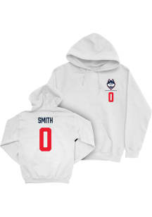 Malachi Smith UConn Huskies Mens White NIL Logo Player Hood