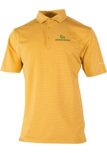 Columbia George Mason University Mens Gold Double Hit Short Sleeve Polo