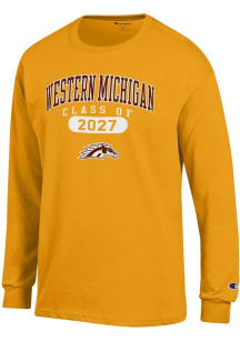 Champion Western Michigan Broncos Gold Arch Pill Class of 2027 Jersey Long Sleeve T Shirt