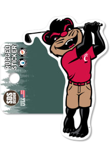 Cincinnati Bearcats 3.5" Golf Bearcat Rugged Stickers - Red