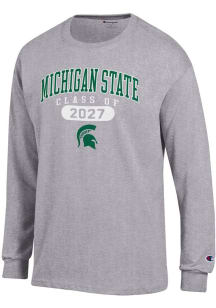 Champion Michigan State Spartans Grey Class of 2027 Jersey Long Sleeve T Shirt