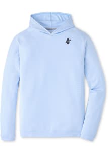 Peter Millar Chicago Cubs Mens Light Blue Sugar Stripe Golfing Bear Long Sleeve Hoodie