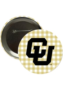 Colorado Buffaloes 3" Plaid Button - Black