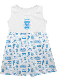 Vive La Fete Argentina National Team Girls White Maddie Short Sleeve Dress