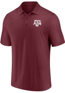Texas A&M Aggies Mens Maroon Team Poly Short Sleeve Polo