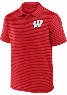 Wisconsin Badgers Mens Red Victory Calls Short Sleeve Polo
