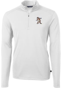 Cutter and Buck Auburn Tigers Mens White Virtue Eco Pique Original Aubie Long Sleeve Qtr Zip Pullo..