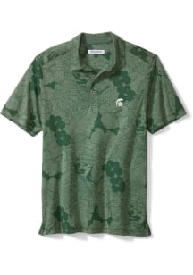Tommy Bahama Michigan State Spartans Mens Green Miramar Blooms Short Sleeve Fashion Polo