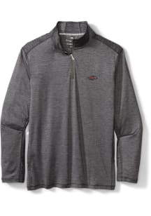 Tommy Bahama Arkansas Razorbacks Mens Charcoal Sport Delray Long Sleeve Qtr Zip Pullover