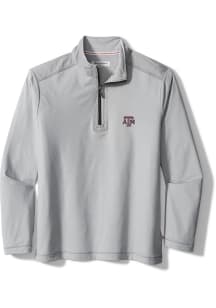 Tommy Bahama Texas A&M Aggies Mens Grey Sport On Deck Long Sleeve Qtr Zip Pullover