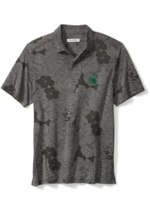 Tommy Bahama Michigan State Spartans Mens Charcoal Miramar Blooms Short Sleeve Fashion Polo
