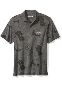 Tommy Bahama Ohio State Buckeyes Mens Charcoal Miramar Blooms Short Sleeve Fashion Polo
