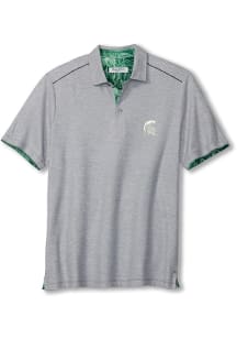Tommy Bahama Michigan State Spartans Mens Grey Sport Tailgater Short Sleeve Fashion Polo