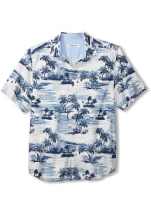 Tommy Bahama Kansas Jayhawks Mens Blue Sport Tropical Horizons Short Sleeve Dress Shirt