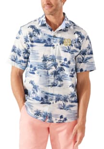 Tommy Bahama Notre Dame Fighting Irish Mens Navy Blue Sport Tropical Horizons Short Sleeve Dress S..