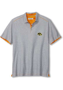 Tommy Bahama Iowa Hawkeyes Mens Grey Sport Tailgater Short Sleeve Fashion Polo