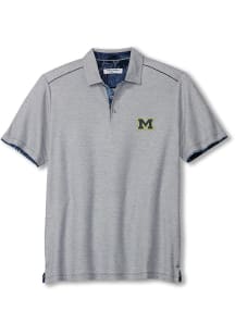 Tommy Bahama Michigan Wolverines Mens Blue Sport Tailgater Short Sleeve Fashion Polo