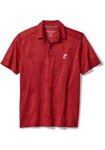 Tommy Bahama Cincinnati Bearcats Mens Red Sport Palm Short Sleeve Fashion Polo