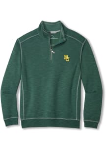 Tommy Bahama Baylor Bears Mens Green Sport Tabago Long Sleeve Qtr Zip Fashion Pullover
