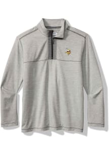Tommy Bahama Minnesota Vikings Mens Grey High Score Long Sleeve Qtr Zip Pullover