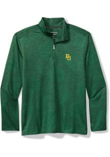 Tommy Bahama Baylor Bears Mens Green SPORT DELRAY FROND Long Sleeve Qtr Zip Pullover