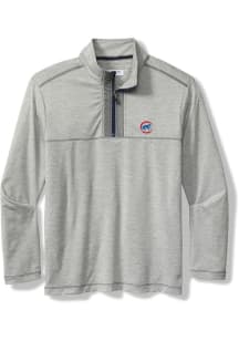 Tommy Bahama Chicago Cubs Mens Blue HIGH SCORE HALF ZIP Long Sleeve Qtr Zip Pullover