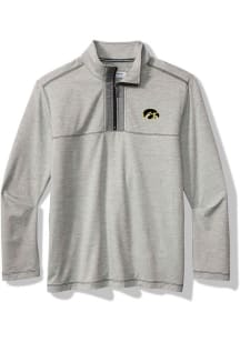 Tommy Bahama Iowa Hawkeyes Mens Grey High Score Long Sleeve Qtr Zip Pullover