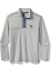 Tommy Bahama Kansas Jayhawks Mens Grey High Score Long Sleeve Qtr Zip Pullover