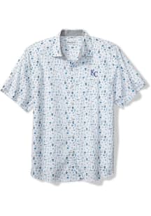 Tommy Bahama Kansas City Royals Mens Light Blue NOVA WAVE RIPTIDE RALLY CAMP Short Sleeve Dress Sh..