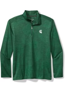 Tommy Bahama Michigan State Spartans Mens Green Sport Delray Frond Long Sleeve Qtr Zip Pullover