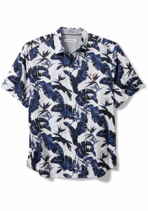 Tommy Bahama Texas Rangers Mens Navy Blue SUNNYVALE BLOOMS CAMP Short Sleeve Dress Shirt