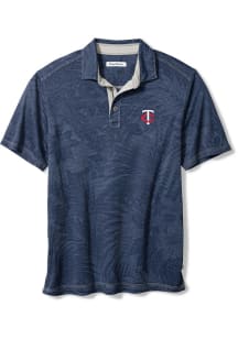 Tommy Bahama Minnesota Twins Mens Navy Blue Santiago Paradise Short Sleeve Fashion Polo