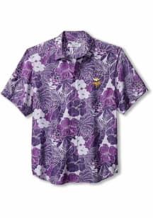 Tommy Bahama Minnesota Vikings Mens Purple Coconut Point Playa Flora Short Sleeve Dress Shirt