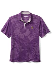 Tommy Bahama Minnesota Vikings Mens Purple Santiago Paradise Short Sleeve Fashion Polo