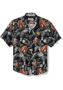 Tommy Bahama Baylor Bears Mens Black Veracruz Cay First Down Blooms Short Sleeve Dress Shirt